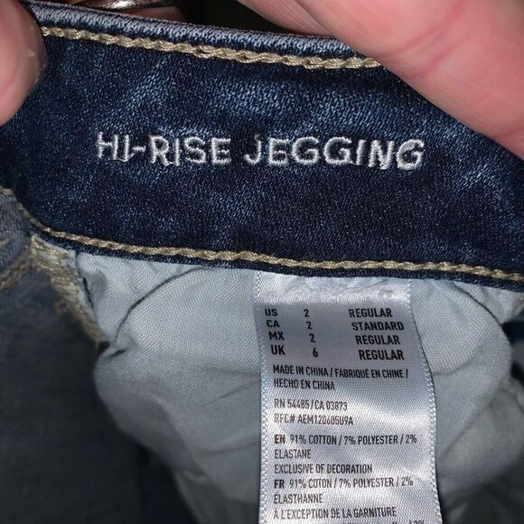 American Eagle distressed hi-rise size 2 normcore jeggings - Picture 2 of 3